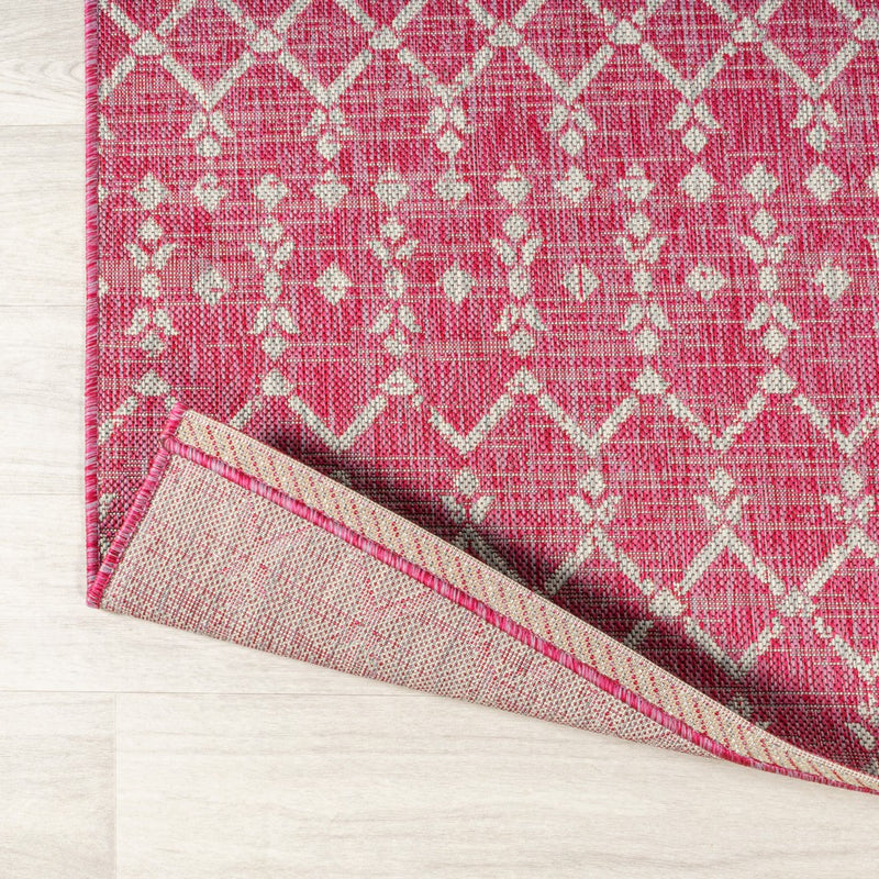 Ourika Moroccan Geometric Textured Weave Indoor/outdoor Rug
