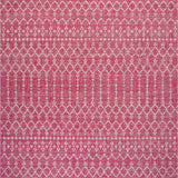 Ourika Moroccan Geometric Textured Weave Indoor/outdoor Square Rug