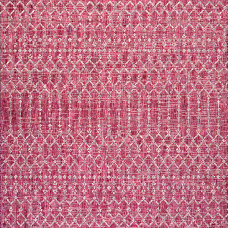 Ourika Moroccan Geometric Textured Weave Indoor/outdoor Square Rug
