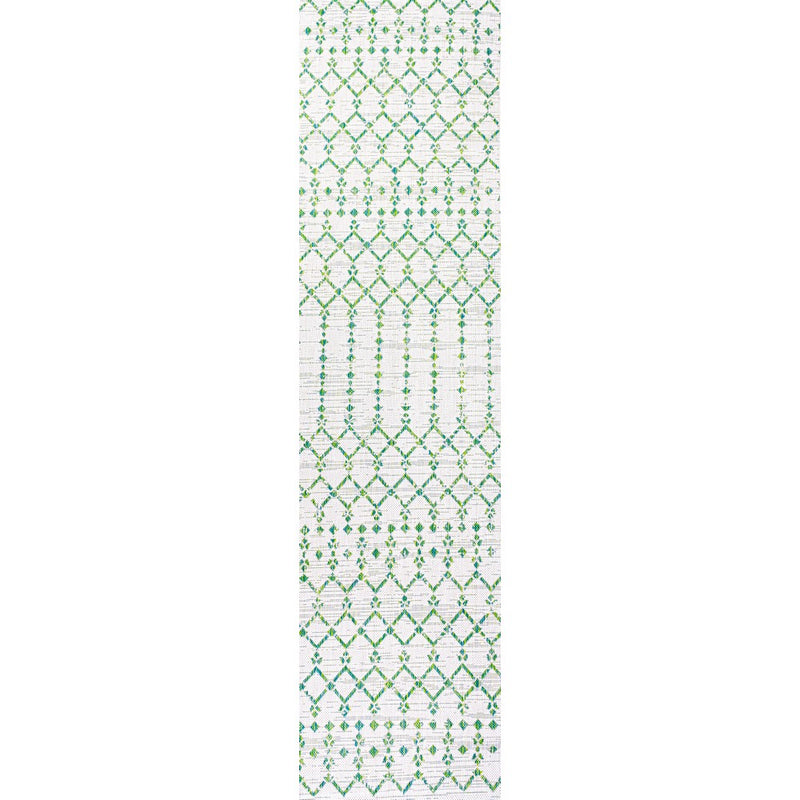 Ourika Moroccan Geometric Textured Weave Indoor/outdoor Runner Rug
