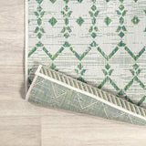 Ourika Moroccan Geometric Textured Weave Indoor/outdoor Runner Rug
