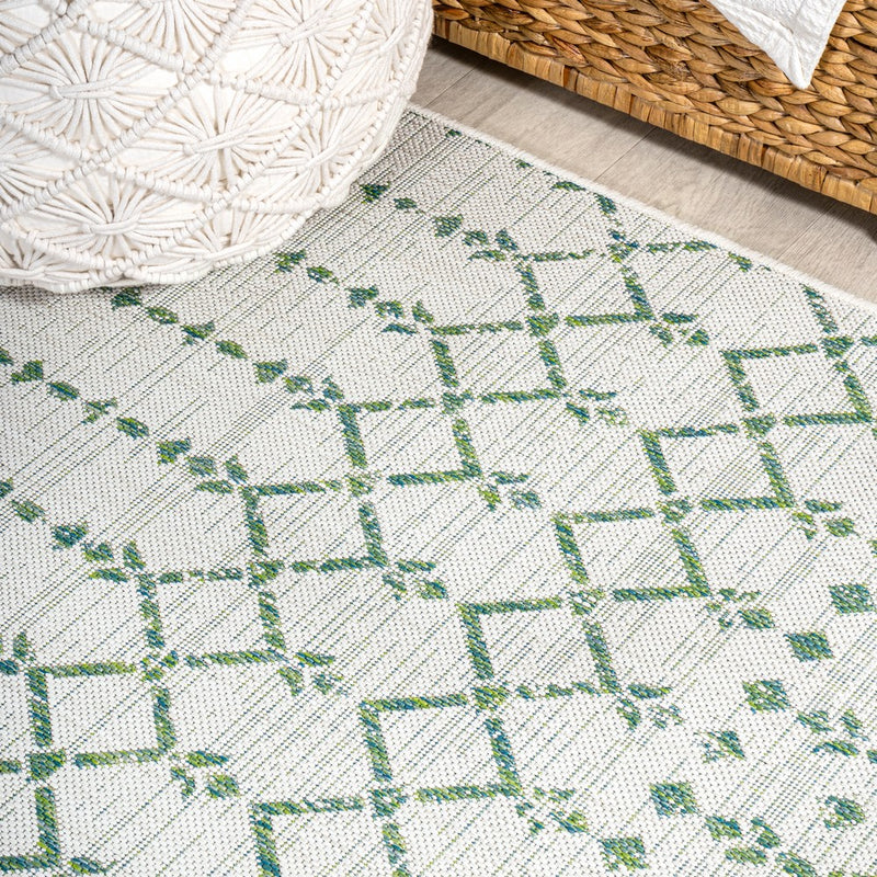 Ourika Moroccan Geometric Textured Weave Indoor/outdoor Rug