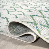 Ourika Moroccan Geometric Textured Weave Indoor/outdoor Runner Rug