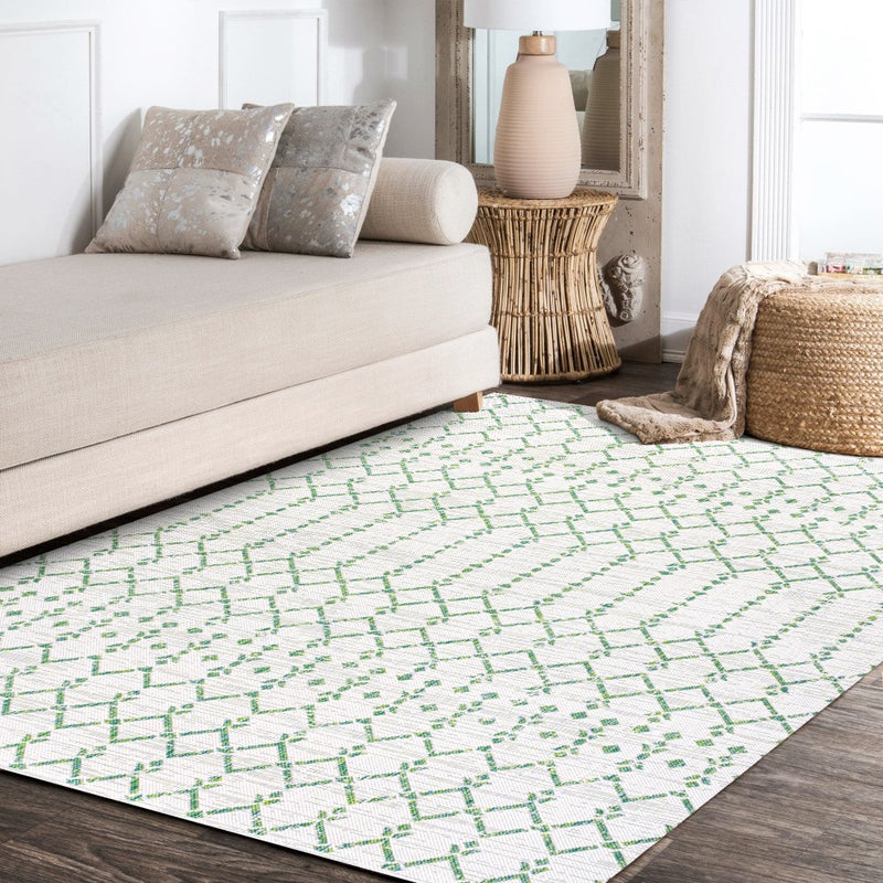 Ourika Moroccan Geometric Textured Weave Indoor/outdoor Rug