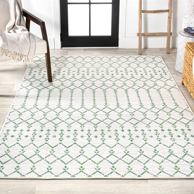 Ourika Moroccan Geometric Textured Weave Indoor/outdoor Rug