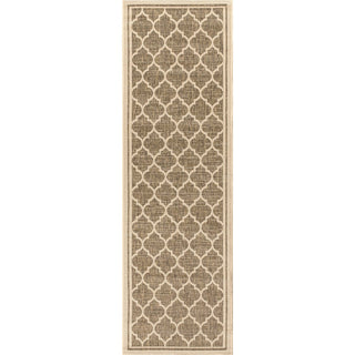 Trebol Moroccan Trellis Textured Weave Indoor/outdoor Runner Rug