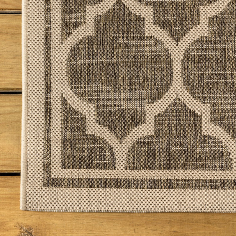 Trebol Moroccan Trellis Textured Weave Indoor/outdoor Square Rug