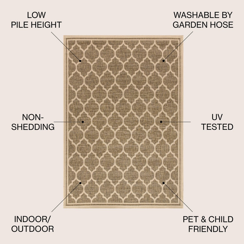 Trebol Moroccan Trellis Textured Weave Indoor/outdoor Area Rug
