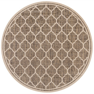Trebol Moroccan Trellis Textured Weave Indoor/outdoor Round Rug