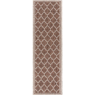 Trebol Moroccan Trellis Textured Weave Indoor/outdoor Runner Rug