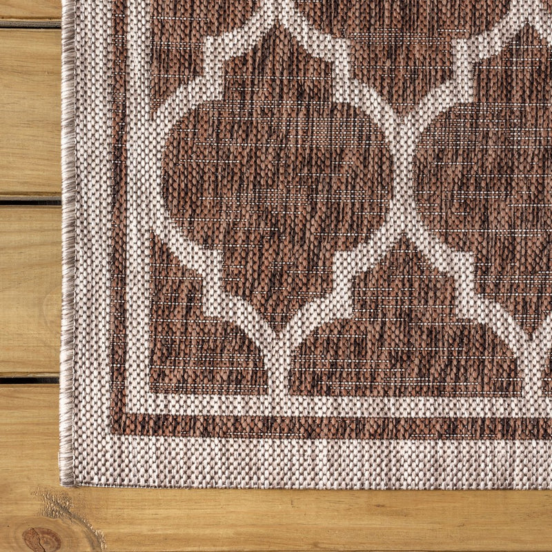 Trebol Moroccan Trellis Textured Weave Indoor/outdoor Square Rug