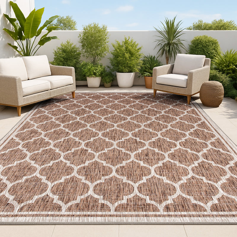 Trebol Moroccan Trellis Textured Weave Indoor/outdoor Area Rug