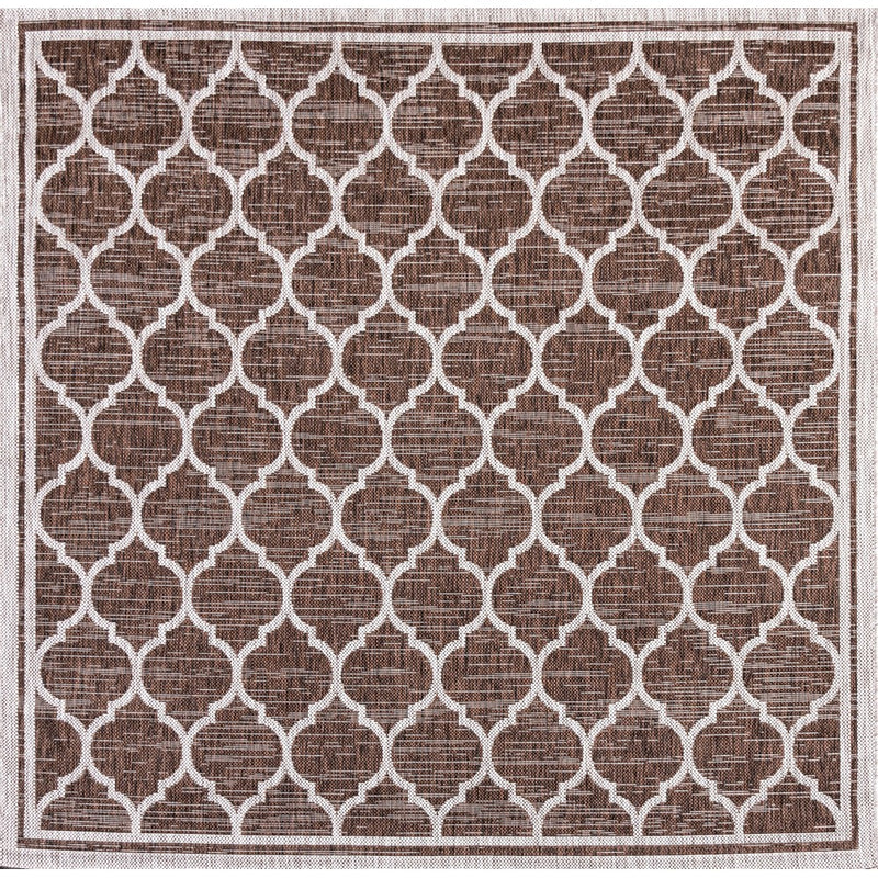 Trebol Moroccan Trellis Textured Weave Indoor/outdoor Square Rug
