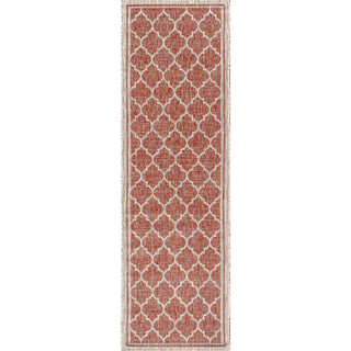 Trebol Moroccan Trellis Textured Weave Indoor/outdoor Runner Rug