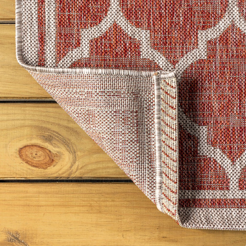 Trebol Moroccan Trellis Textured Weave Indoor/outdoor Square Rug
