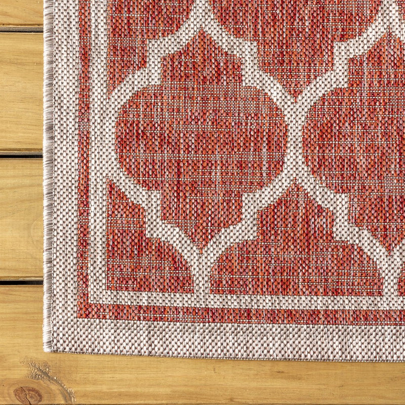 Trebol Moroccan Trellis Textured Weave Indoor/outdoor Square Rug
