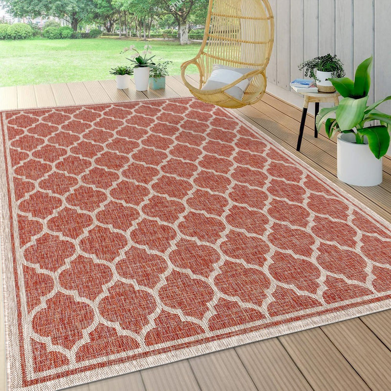 Trebol Moroccan Trellis Textured Weave Indoor/outdoor Area Rug