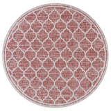 Trebol Moroccan Trellis Textured Weave Indoor/outdoor Round Rug