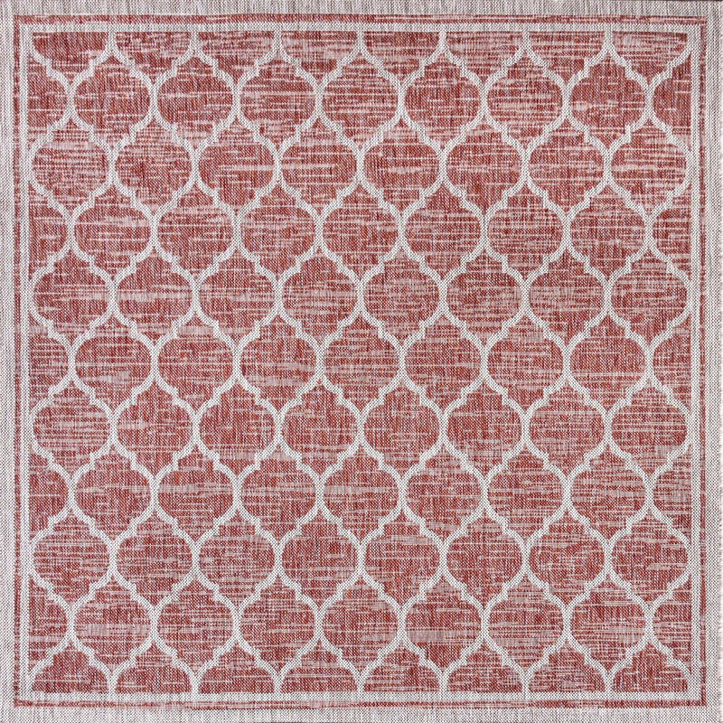 Trebol Moroccan Trellis Textured Weave Indoor/outdoor Square Rug