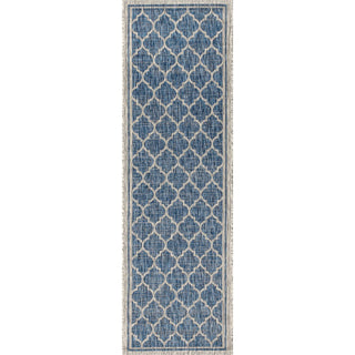 Trebol Moroccan Trellis Textured Weave Indoor/outdoor Runner Rug