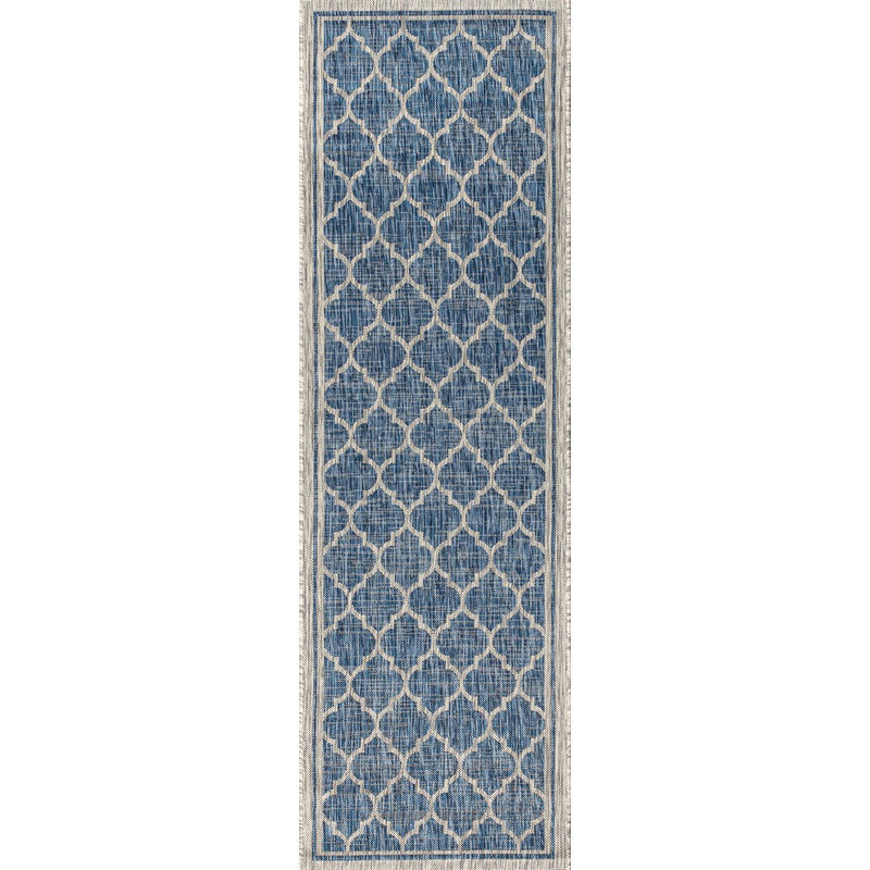 Trebol Moroccan Trellis Textured Weave Indoor/outdoor Runner Rug