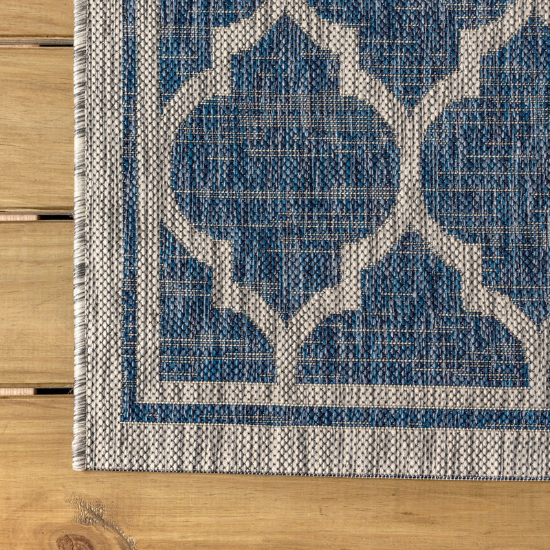 Trebol Moroccan Trellis Textured Weave Indoor/outdoor Square Rug