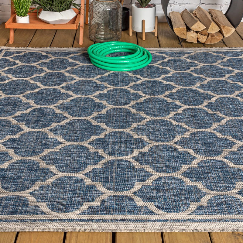 Trebol Moroccan Trellis Textured Weave Indoor/outdoor Area Rug