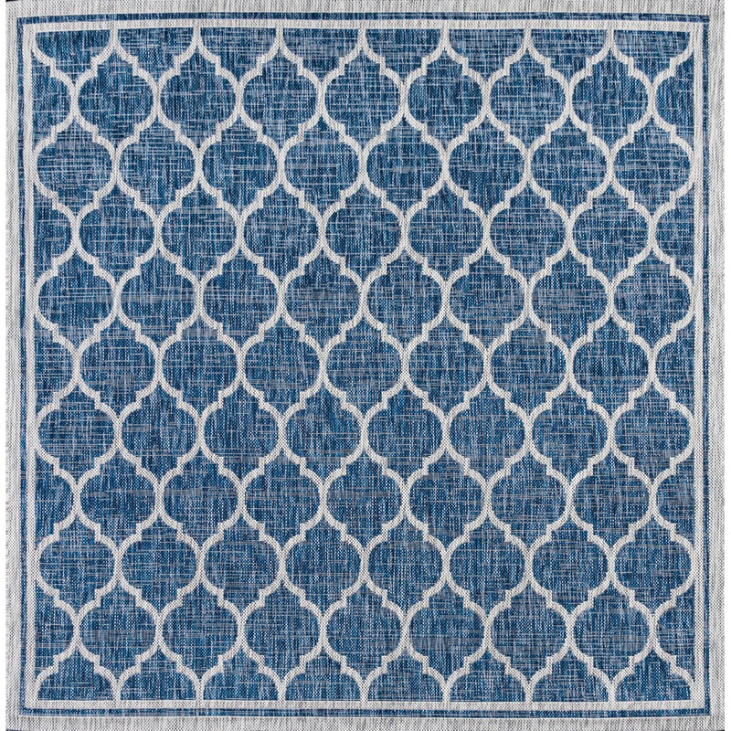 Trebol Moroccan Trellis Textured Weave Indoor/outdoor Square Rug
