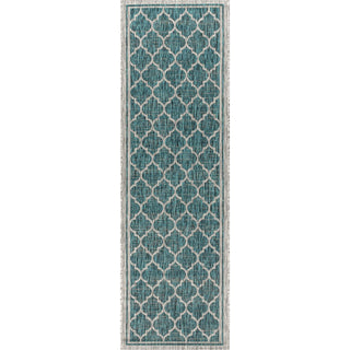 Trebol Moroccan Trellis Textured Weave Indoor/outdoor Runner Rug
