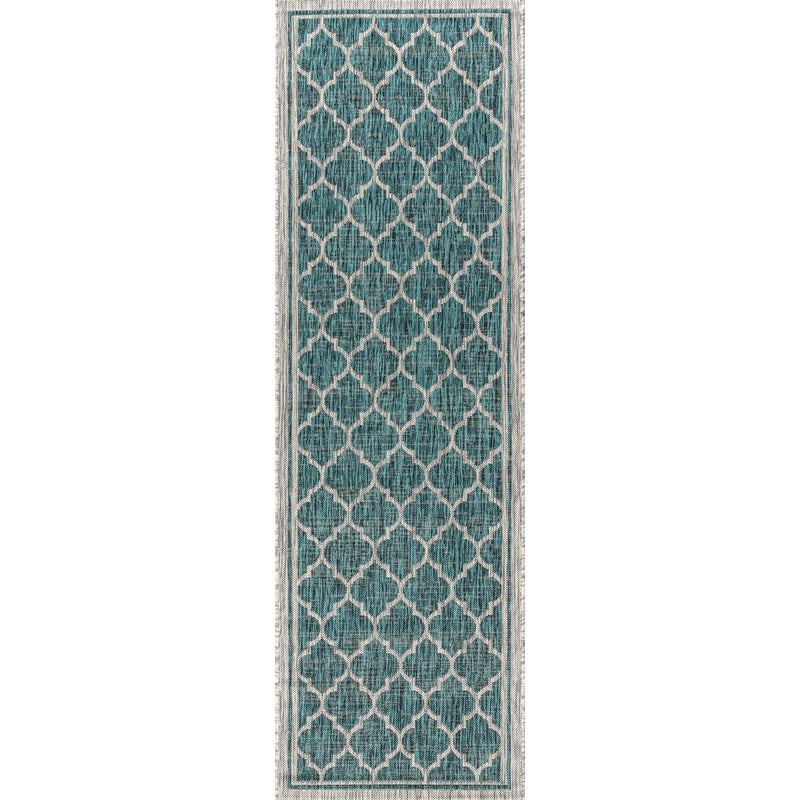 Trebol Moroccan Trellis Textured Weave Indoor/outdoor Runner Rug