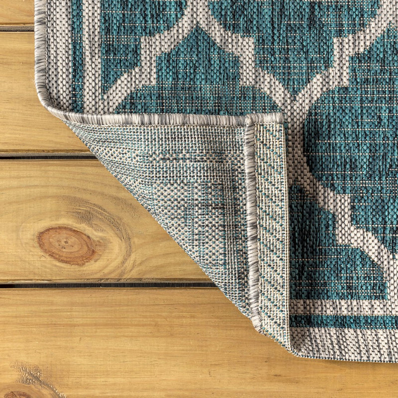 Trebol Moroccan Trellis Textured Weave Indoor/outdoor Square Rug
