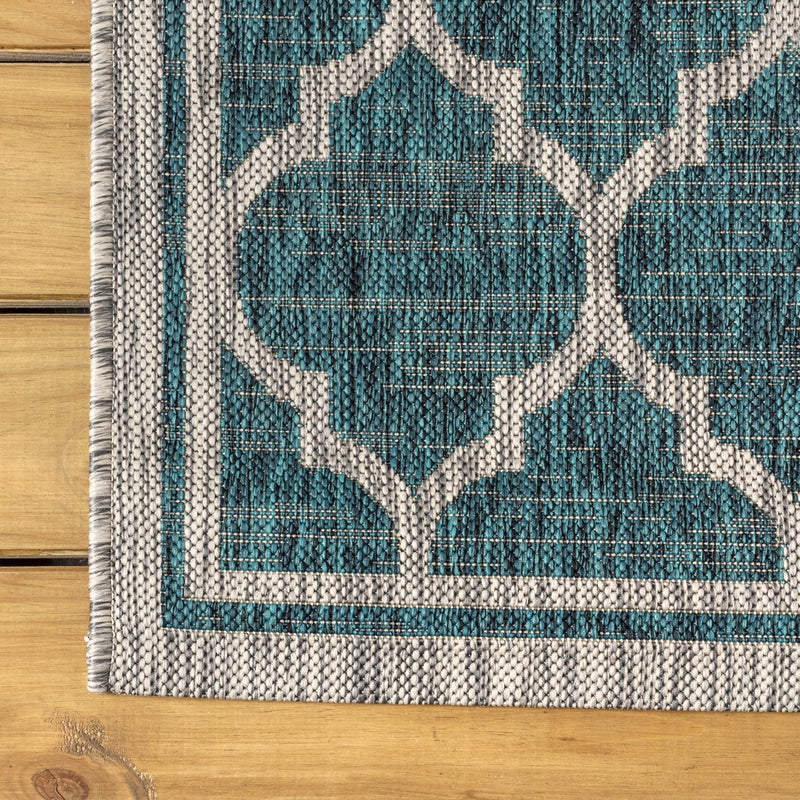 Trebol Moroccan Trellis Textured Weave Indoor/outdoor Square Rug