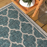 Trebol Moroccan Trellis Textured Weave Indoor/outdoor Square Rug