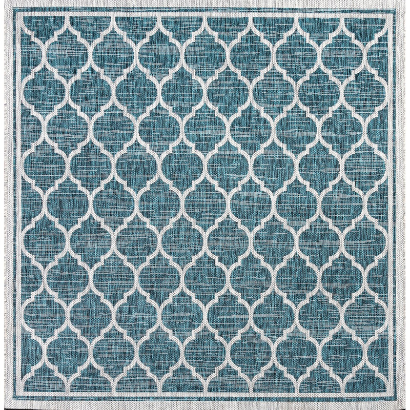Trebol Moroccan Trellis Textured Weave Indoor/outdoor Square Rug
