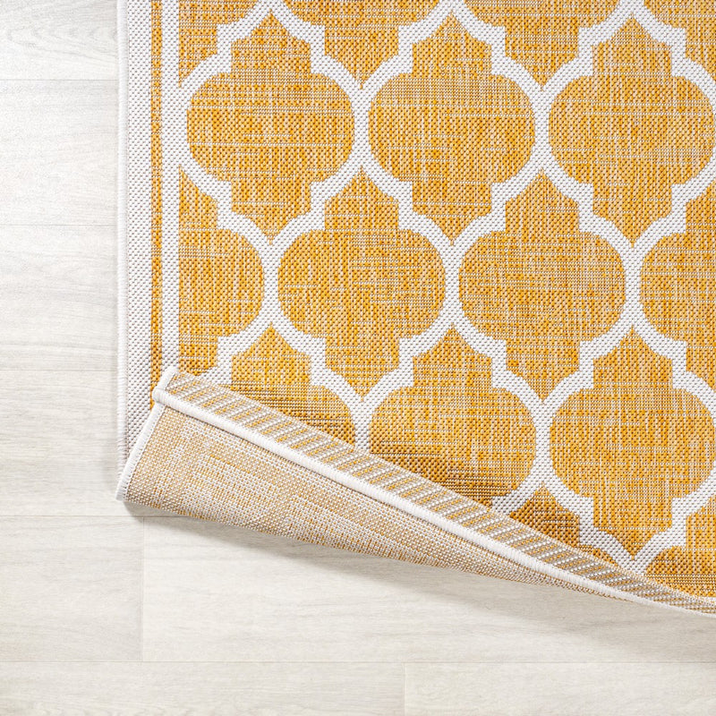 Trebol Moroccan Trellis Textured Weave Indoor/outdoor Square Rug