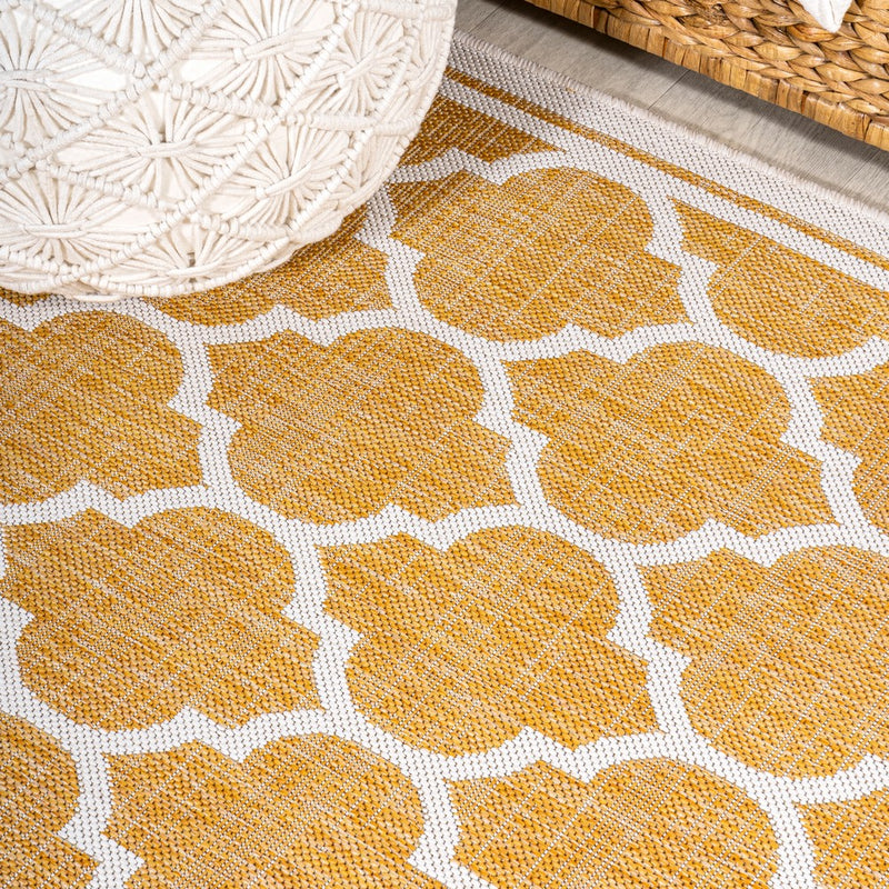 Trebol Moroccan Trellis Textured Weave Indoor/outdoor Area Rug