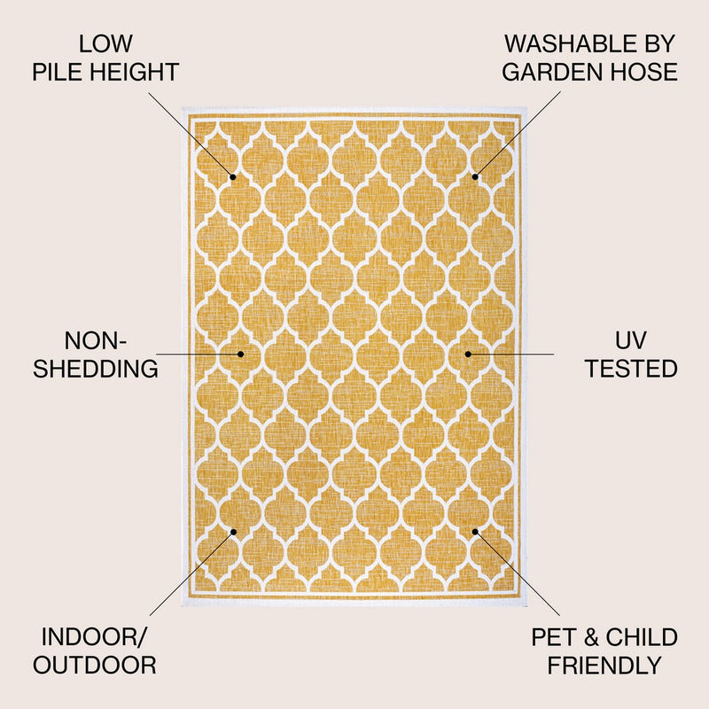 Trebol Moroccan Trellis Textured Weave Indoor/outdoor Area Rug