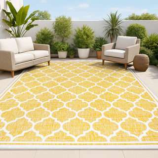 Trebol Moroccan Trellis Textured Weave Indoor/outdoor Area Rug