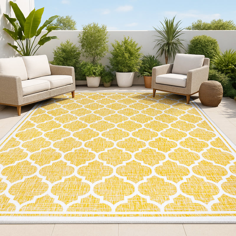 Trebol Moroccan Trellis Textured Weave Indoor/outdoor Area Rug