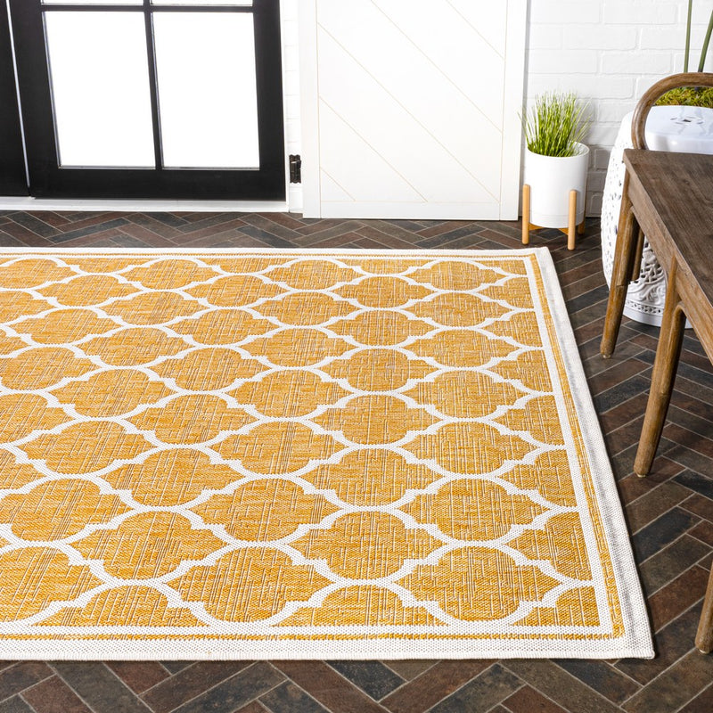 Trebol Moroccan Trellis Textured Weave Indoor/outdoor Area Rug