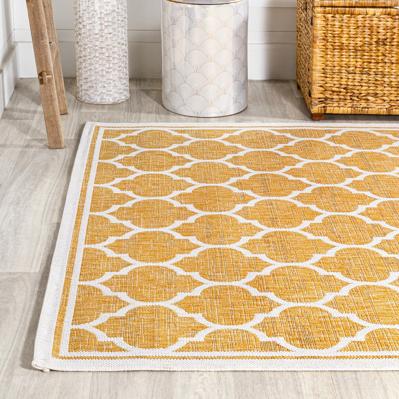 Trebol Moroccan Trellis Textured Weave Indoor/outdoor Area Rug