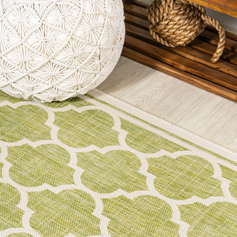 Trebol Moroccan Trellis Textured Weave Indoor/outdoor Square Rug