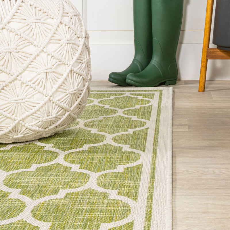 Trebol Moroccan Trellis Textured Weave Indoor/outdoor Square Rug