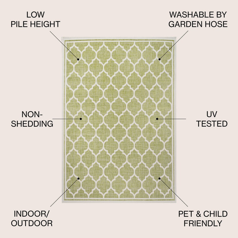 Trebol Moroccan Trellis Textured Weave Indoor/outdoor Area Rug