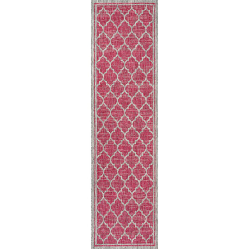 Trebol Moroccan Trellis Textured Weave Indoor/outdoor Runner Rug