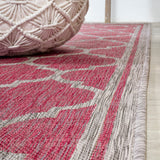 Trebol Moroccan Trellis Textured Weave Indoor/outdoor Square Rug