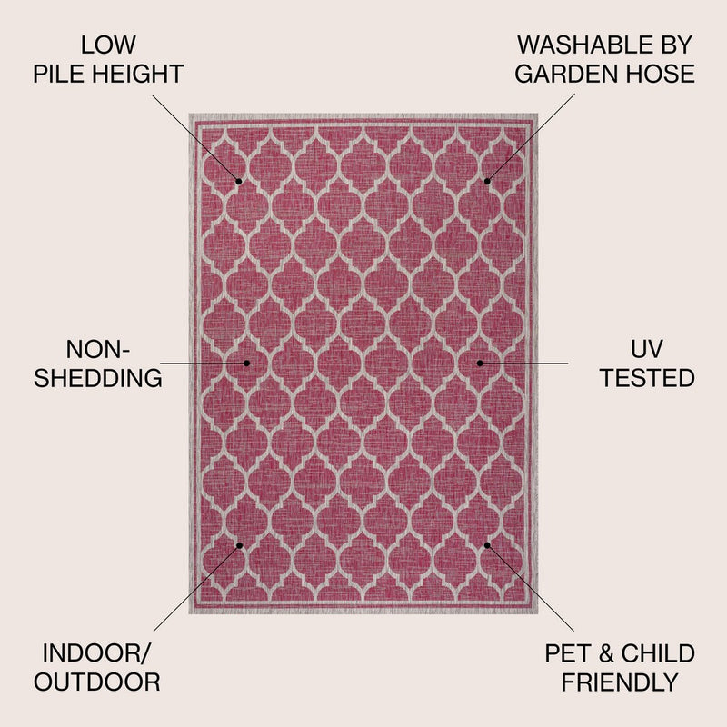 Trebol Moroccan Trellis Textured Weave Indoor/outdoor Area Rug