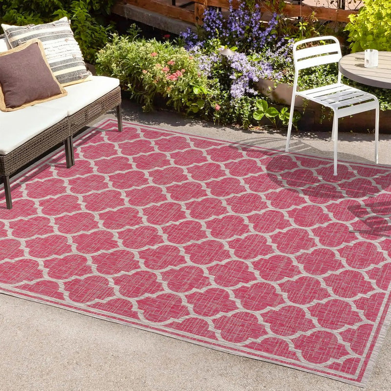 Trebol Moroccan Trellis Textured Weave Indoor/outdoor Area Rug