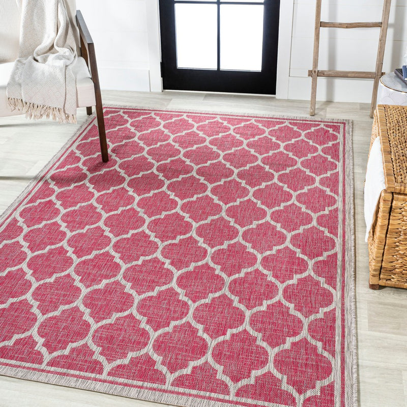 Trebol Moroccan Trellis Textured Weave Indoor/outdoor Area Rug