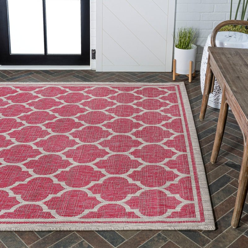 Trebol Moroccan Trellis Textured Weave Indoor/outdoor Area Rug